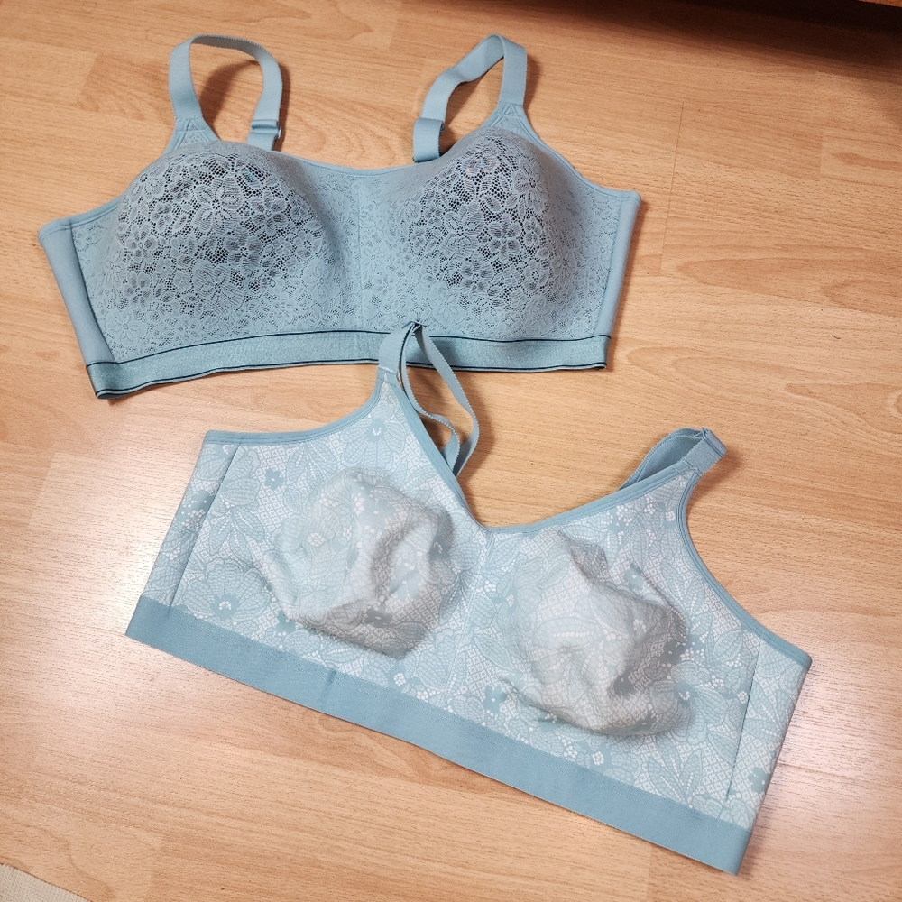 Lot Of 2 Cacique Lane Bryant Wireless Full Coverage Blue Bra's Size 44DDD